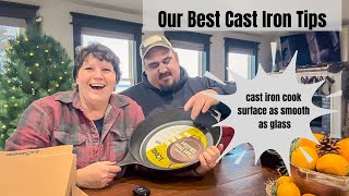 Best Cast Iron Tips Refinishing your Modern Cast Iron to Make it Work Like Vintage [upl. by Aneer696]