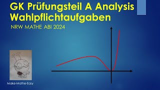 GK Prüfungsteil A Mathe Abi Klausur NRW 2024 Wahlpflichtaufgaben Analysis [upl. by Violeta]