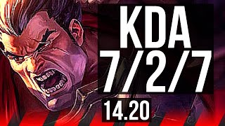 DARIUS vs NASUS TOP  1000 games 727  NA Diamond  1420 [upl. by Chellman]