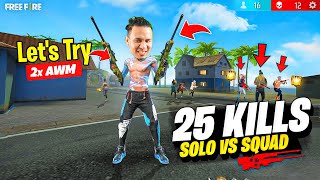 Lets Use Double Awm in Free Fire ✔️ Solo Vs Squad Gameplay with Golden Sakura 😱 [upl. by Drusus]