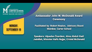 Ambassador John W McDonald Award Ceremony [upl. by Llerrac932]