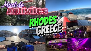 Faliraki Rhodes  TOP ACTIVITIES  a day and night perspective [upl. by Sinnal]