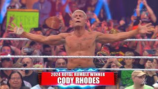 WWE Mens Royal Rumble 2024 Match CM Punk Vs Cody Rhodes Wins Royal Rumble [upl. by Leontine]