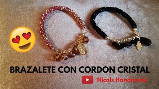 Tutorialbrazalete con cordón cristal [upl. by Onia]