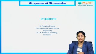 LEC09MICROPROCESSOR AND MICROCONTROLLERS  INTERRUPTS By Mrs N Poornima Deepthi [upl. by Rosena]