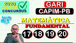 💥 FACET  GARI  MATEMÁTICA FUNDAMENTAL  CAPIMPB 2022 parte 3 [upl. by Eenram790]