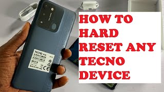 How To Hard Reset Spark 8C  Hard Reset Tecno Device Stuck On Logo [upl. by Zsa Zsa]