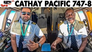 Cathay Pacific Boeing 7478 Cockpit to Alaska with Captain Obet [upl. by Jesher165]