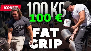 ICONFIT izaicinājums 100 kg FAT GRIP DUMBBELL LIFT vinnē 100€ [upl. by Ilrebma]