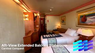 Cabin Tour of AftView Balcony Stateroom on Carnival Conquest [upl. by Kciwdahc779]