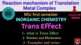 Trans Effect  Examples amp Kinetics and Mechanism • INORGANIC CHEMISTRY • itschemistrytime [upl. by Ecnarretal194]