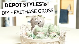 DEPOT Styles  DIY Falthase gross  niedliche Osterdekoration basteln [upl. by Yllus903]