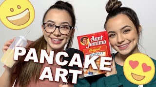 Pancake Art Challenge  Merrell Twins LIVE [upl. by Schaffel]