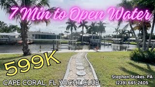 YACHT CLUB GULF ACCESS 7 MINUTES  CAPE CORAL FL 185 [upl. by Moonier]