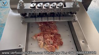 VERFOODSOLUTIONS Fresh Chicken Thigh Cube Cutting 508x381cm Test for the USA Customer [upl. by Ahsinad]