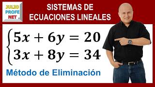 Sistemas de ecuaciones lineales 2×2 por eliminación  Ej 1 [upl. by Mlohsihc]