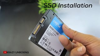 Crucial BX500 500GB 25inch SATA 3D NAND Internal SSD Upto 550 MBs Unboxing and Installation [upl. by Lletnahs]