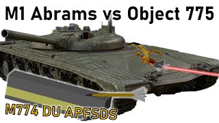 M1 ABRAMS vs OBJECT 775 Pancake Tank  Depleted Uranium APFSDS  Armour Penetration Simulation [upl. by Eirffej]