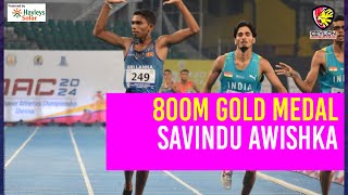 Savindu Awishka won the Gold medal in 800m at South Asian U20 Athletics Championship 2024 [upl. by Ydak970]