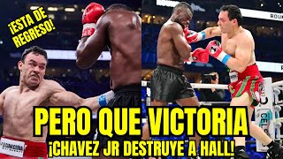 INCREIBLE DE ESTA MANERA JULIO CESAR CHAVEZ JR VENCE A URIAH HALL POR DESICION UNANIME [upl. by Airdnat]