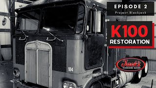 Kenworth K100 Cabover Restoration Episode 2  Project Blackjack Begins [upl. by Ynatirb]