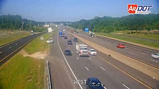 Arkansas Tractor Trailer Jackknifes Off Interstate [upl. by Llennoj]