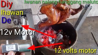 DIY Using 12volts motor with reducer how to install easy way to used automatic grilledauto retate [upl. by Hamer]