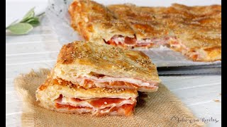 Empanada de hojaldre rellena de jamón york y queso😍IDEAL PARA COMIDAS O CENAS INFORMALES [upl. by Nirrac]