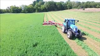 2017 Mowing third cutting alfalfa [upl. by Ejroj]