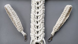 Macramé Wristlet Keychain amp Semicircle Pattern Tutorial [upl. by Manville474]