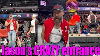 Travis amp Jason Kelce make a CRAZY entrance New Heights live show [upl. by Angi]