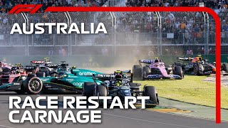 Race Restart Madness in Melbourne  2023 Australian Grand Prix [upl. by Eahsal]