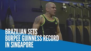 Brazilian sets burpee Guinness Record in Singapore [upl. by Eenyaj]