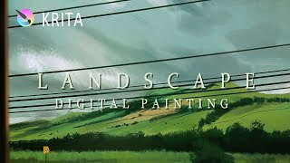 Krita  Digital Landscape  Speed Painting  Daily Study [upl. by Gervais]