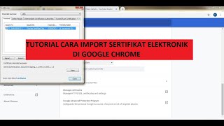 Cara Import Sertifikat Elektronik ke dalam Google Chrome [upl. by Ahsinyt627]