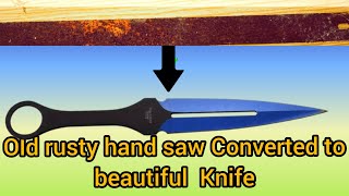 100 years old hand saw blade converted into beautiful knife restoration videos rust removal [upl. by Denzil]