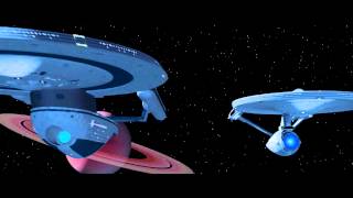 USS Excelsior and USS Enterprise Cruising Side by Side CGI [upl. by Ecneps589]