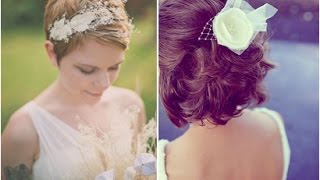 50 idées coiffure mariage sur cheveux courts [upl. by Aed]