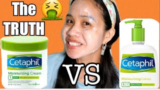 I TRIED CETAPHIL MOISTURIZING LOTION VS CETAPHIL MOISTURING CREAM ON MY FACE [upl. by Polak]