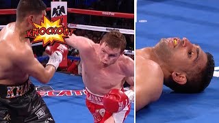 Incredible slowmo Canelo Alvarezs BRUTAL knockout of Amir Khan [upl. by Wanonah306]