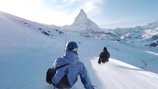 Sledging fun in front of the Matterhorn in Zermatt [upl. by Whitcher]