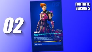 Fortnite Character 02 Reese Location Guide  Fortnite Collections ALL Location Series  Season 5 [upl. by Ytrebil128]