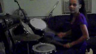 Girl Morgan playing drums to quotJesus can work it Outquot [upl. by Atoiganap646]