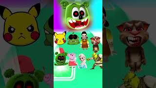 PikachuOm NomSquid Game ExeTalking Tom ExeGummy Bear ExePeppa PigElsa ExeShrek X Tiles Hop [upl. by Aderfla872]