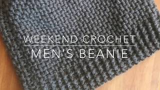 Weekend Crochet Mens Beanie Beginnerfriendly [upl. by Arundell]