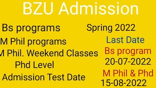 BZU Admission I Weekend admission BZU  MPhil Admission letslearntoday1859 bzunite [upl. by Ayojal675]