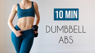 10 MIN WEIGHTED TOTAL CORE  Dumbbell Abs [upl. by Nahsab]