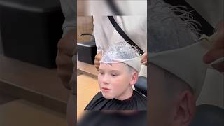 Boys hair color transformation  hair color tutorial  hair color  kids hair color haircolor [upl. by Arocahs]