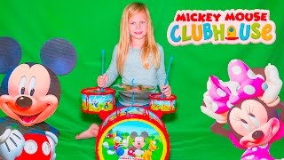 MICKEY MOUSE CLUBHOUSE Mickey Mouse Drums aMickey Mouse Clubhose Video Toy Unboxing [upl. by Nelram]