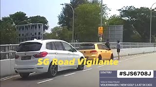 23mar2024 nicoll highway SJS6708J vw golf yellow vw golf involved in another accident [upl. by Ydner]